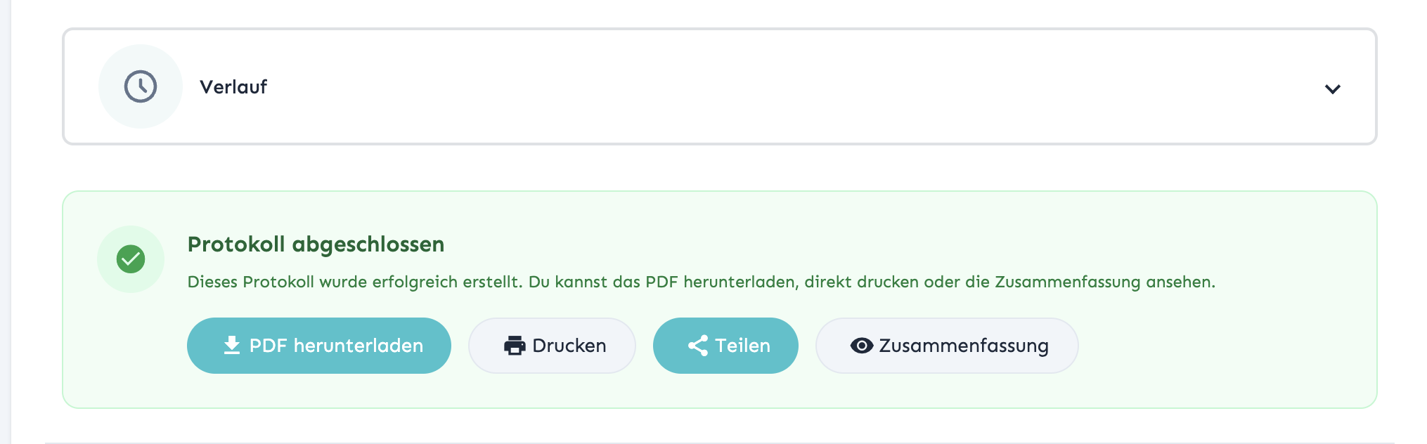 Screenshot des Protokollverlaufs in Domudox