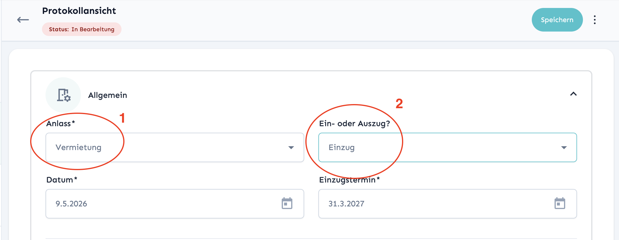 Screenshot: Bereich mit Checkbox 'Wohnungsgeberbestätigung automatisch erstellen' und der Checkbox-Liste der Personen
